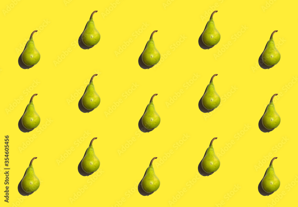 Pear pattern isolated on soft pastel background. Fresh fruit. Nature food. Pear pattern isolated on soft pastel background. Fresh fruit. Nature food.