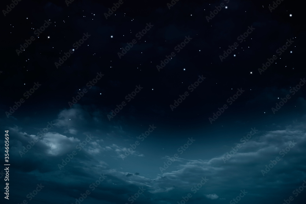 beautiful cloudy starry night sky
	