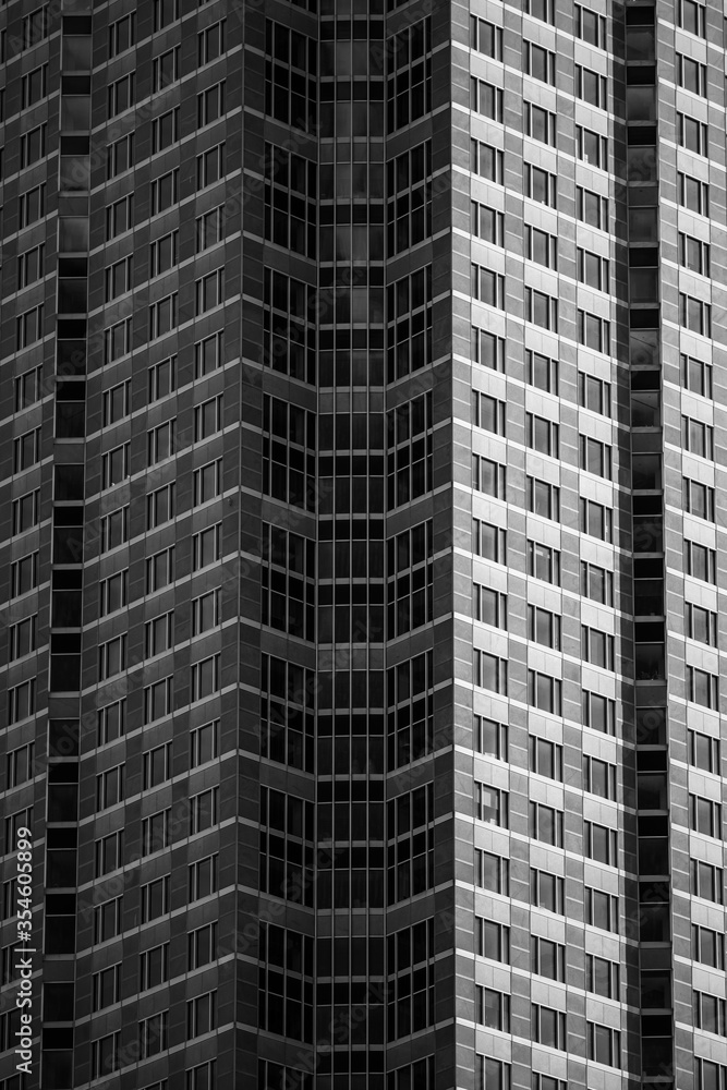 Black and white architecture structure of an high rise apartment building in Frankfurt am Main Black and white architecture structure of an high rise apartment building in Frankfurt am Main