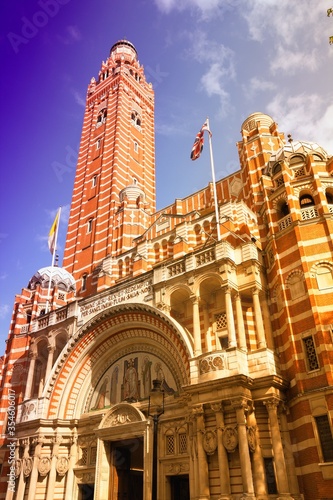 Westminster Cathedral, London. Filtered colors style.