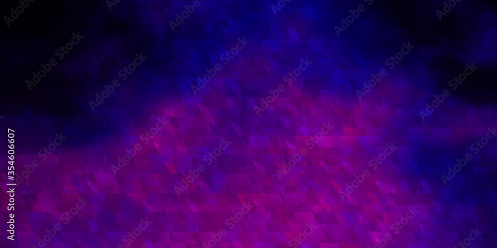 Dark Purple vector template with lines, triangles.