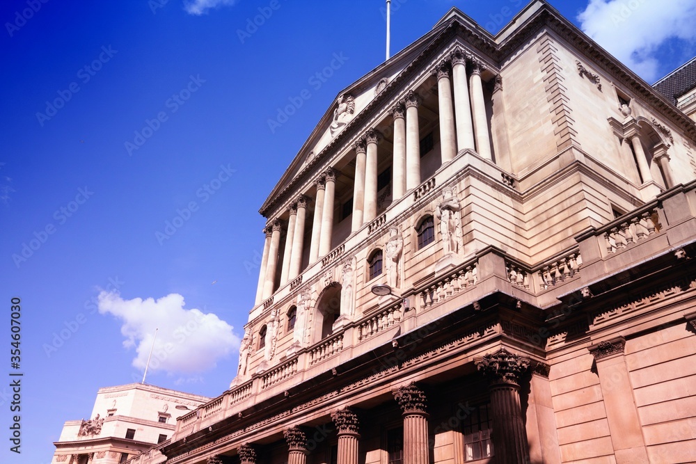 London landmark - Bank of England. Filtered colors style.