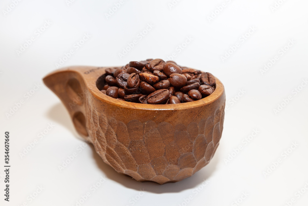 coffee beans in a kuksa coffee beans in a kuksa