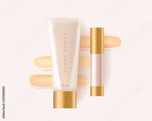 Concealer, foundation cosmetic ads template