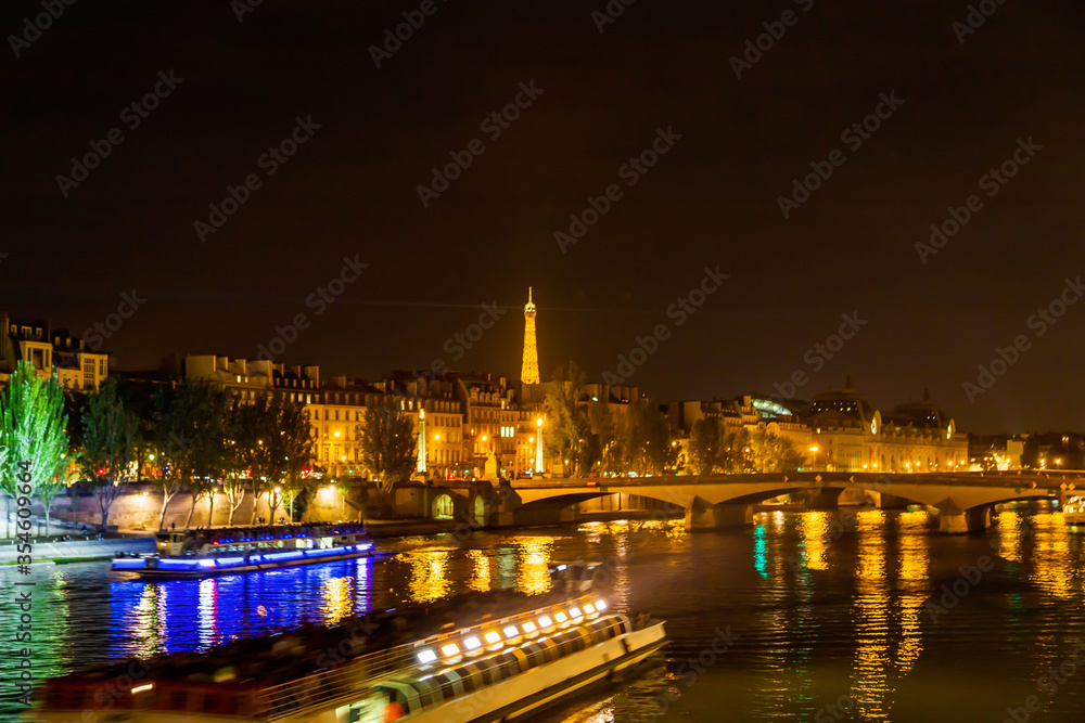 night view of paris france