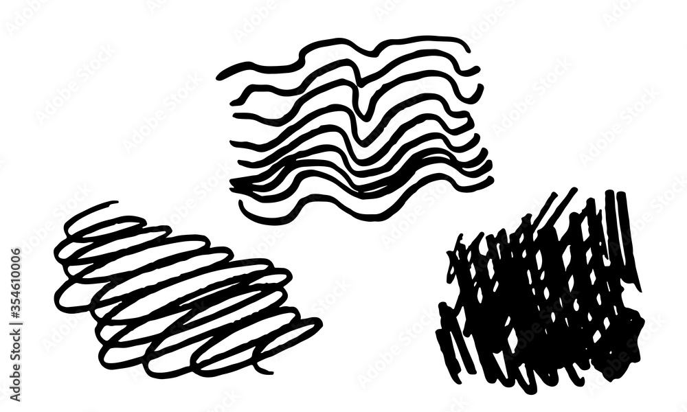 Vector freehand scribble collection isolated on white background. Hand drawn abstract illustration. Texture of writing materials. Handwritten doodles and pencil strokes Vector freehand scribble collection isolated on white background. Hand drawn abstract illustration. Texture of writing materials. Handwritten doodles and pencil strokes