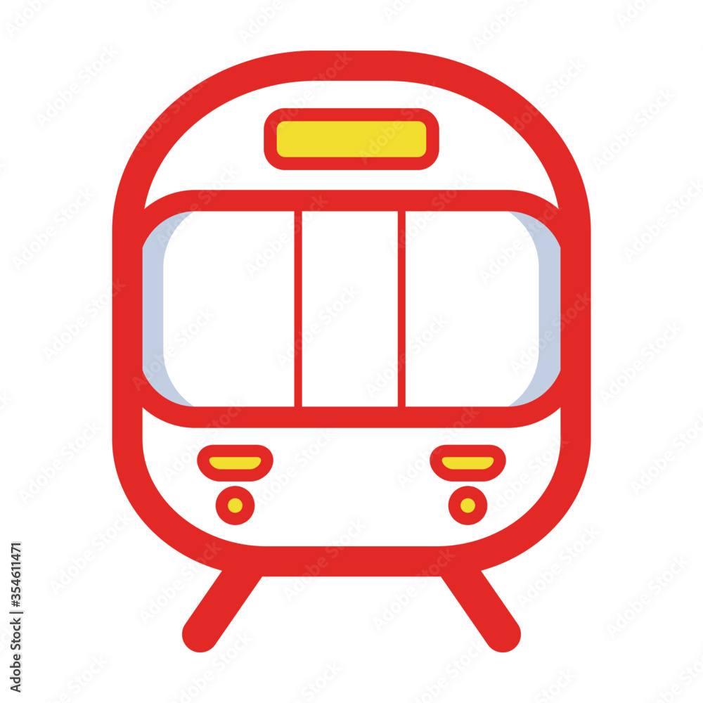 Vector illustration of Sky Train icon for web, mobile and infographic. Modern flat design. Vector light red line stroke icon on white background. - Vector Vector illustration of Sky Train icon for web, mobile and infographic. Modern flat design. Vector light red line stroke icon on white background. - Vector