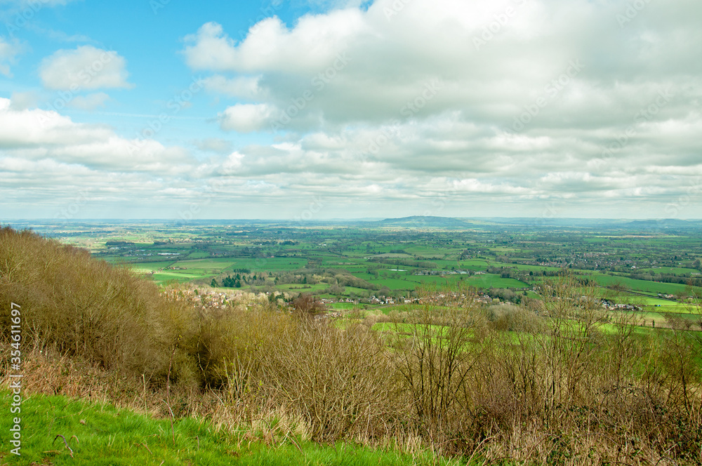 Malvern hills of England in the Springtime