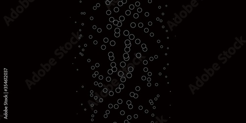 Dark Gray vector pattern with spheres. Illustration with set of shining colorful abstract spheres. Design for posters, banners.