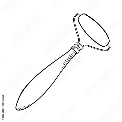 Face massage roller ink style illustration