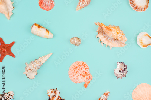 Sea pattern, top view, flat lay. Summer concept.