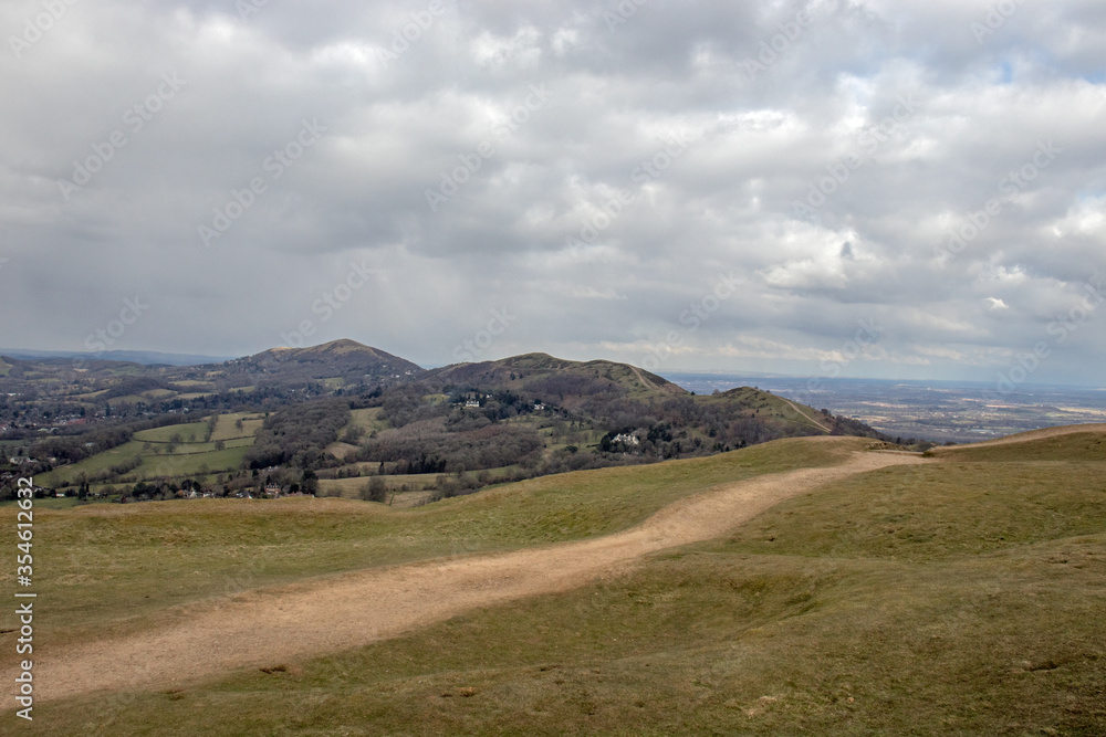 Storm clouds over the 
Malvern hills of England in the springtime