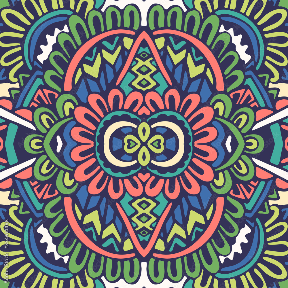Abstract festive colorful grunge vector ethnic tribal pattern