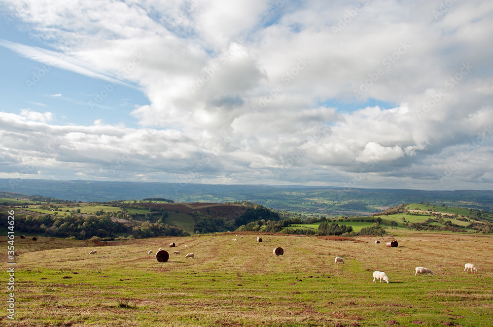 Autumn scenery around Hay Bluff in the Black mountains of England and Wales