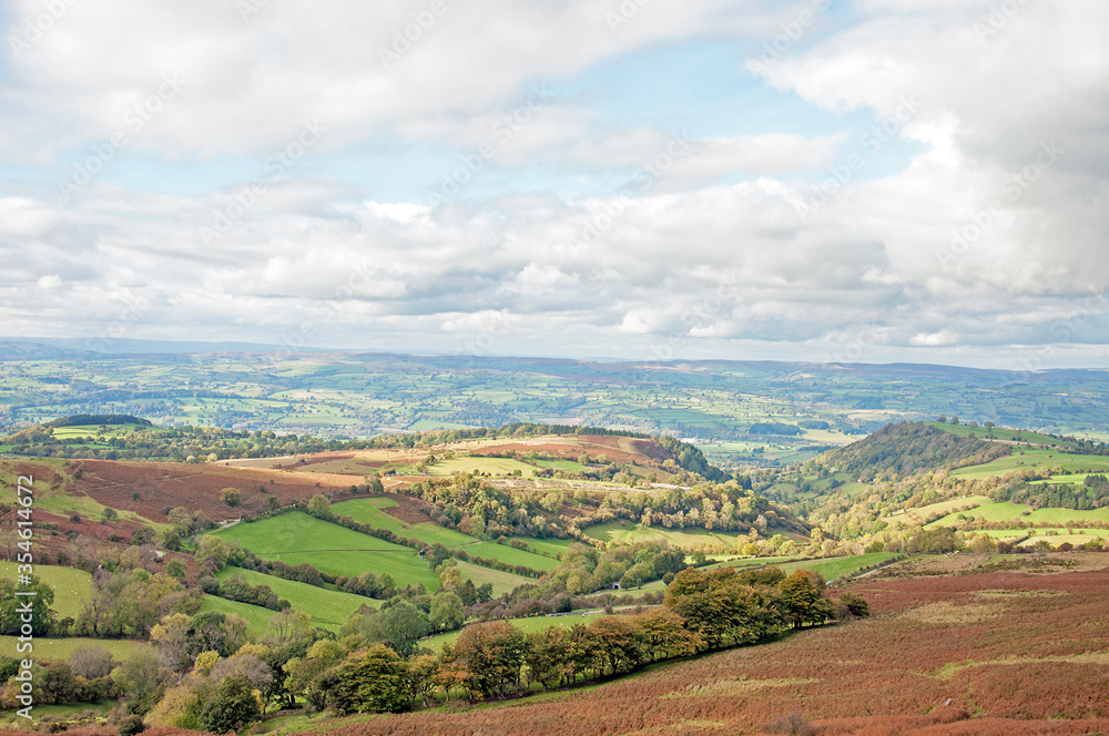 Autumn scenery around Hay Bluff in the Black mountains of England and Wales