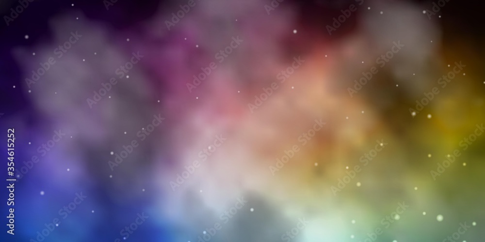 Dark Blue, Yellow vector background with small and big stars. Shining colorful illustration with small and big stars. Theme for cell phones.