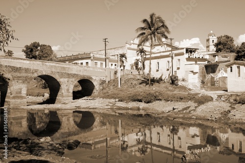 Cuba - Sancti Spiritus. Sepia toned vintage filter photo. photo
