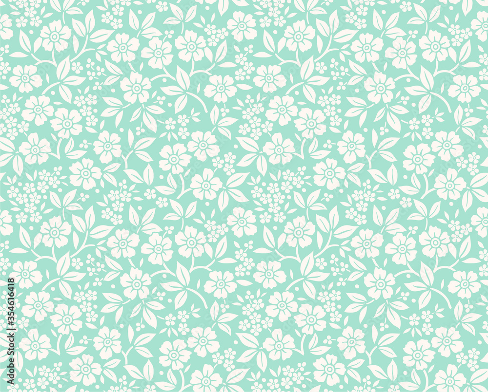 Floral pattern. Pretty flowers on gray blue background. Printing with small white flowers. Ditsy print. Seamless vector texture. Spring bouquet. Floral pattern. Pretty flowers on gray blue background. Printing with small white flowers. Ditsy print. Seamless vector texture. Spring bouquet.