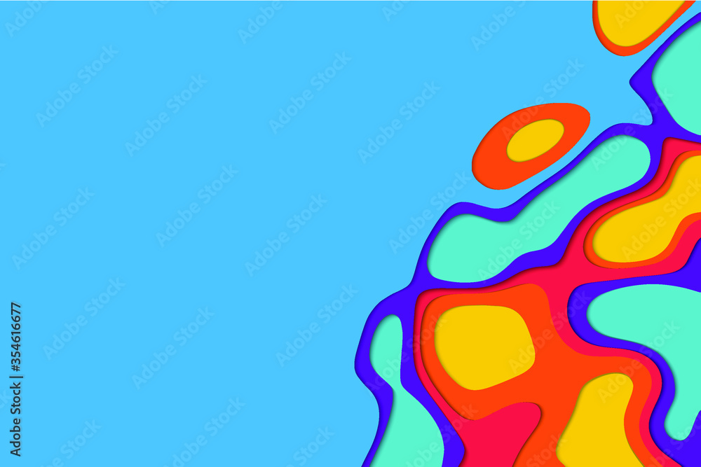 Abstract papercut layers create topography map background., Vector illustration for design. Abstract papercut layers create topography map background., Vector illustration for design.