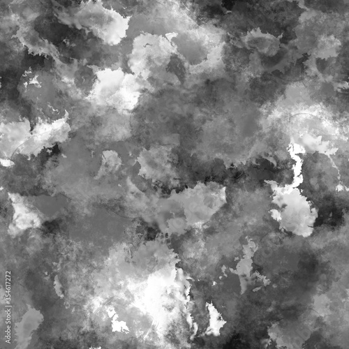 Seamless cloud pattern - black white and grey color © emieldelange