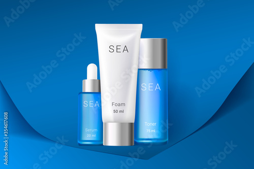 Cosmetic essence, foam and toner boxes