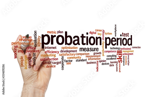Schilderij op canvas Probation period word cloud concept