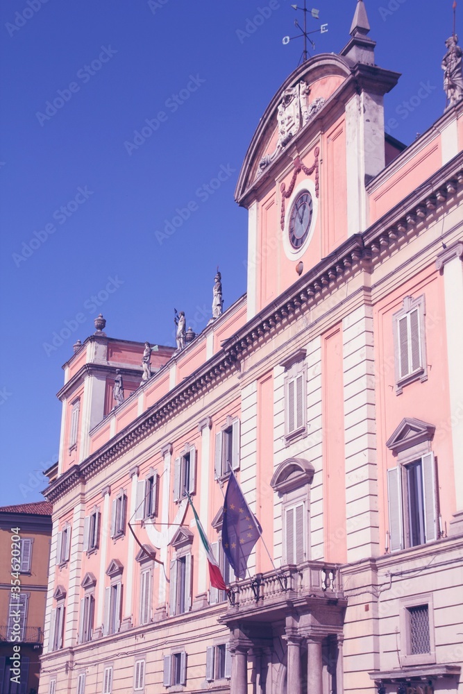 Piacenza. Vintage filter toned color image.