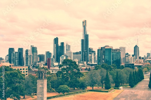 Wallpaper Mural Melbourne, Australia. Vintage filter toned color image. Torontodigital.ca