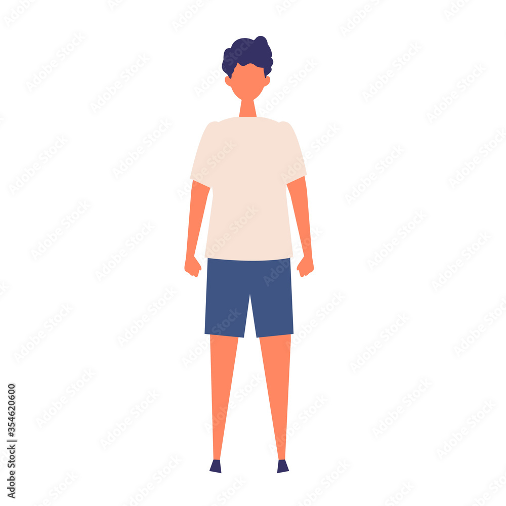 Vector flat illustration of standing man Vector flat illustration of standing man