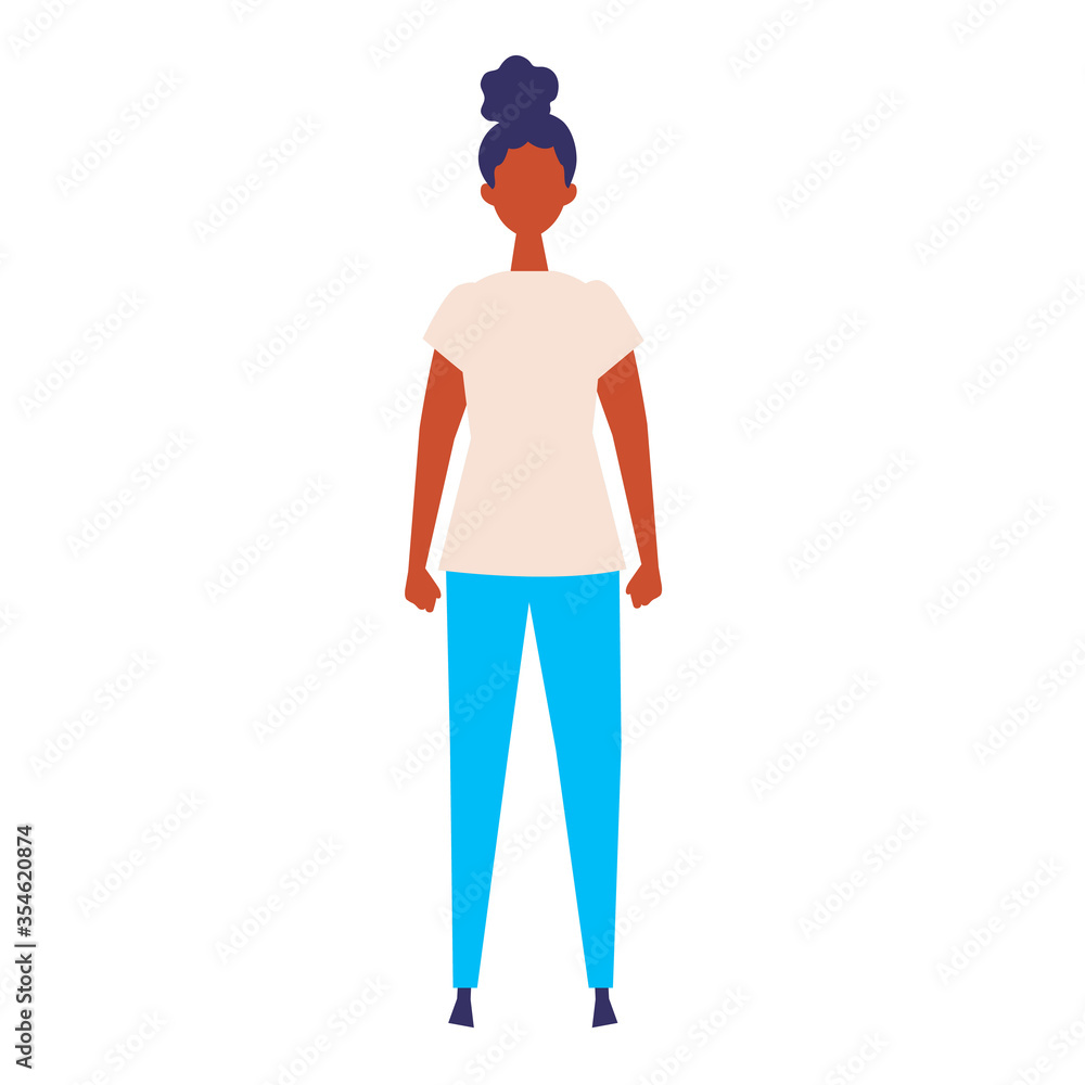 Vector flat illustration of standing woman. Vector flat illustration of standing woman.