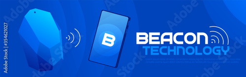 The Beacon Boom: Fitting Beacon Technology Banner Local SEO Strategy. Vector flat illuustration. photo