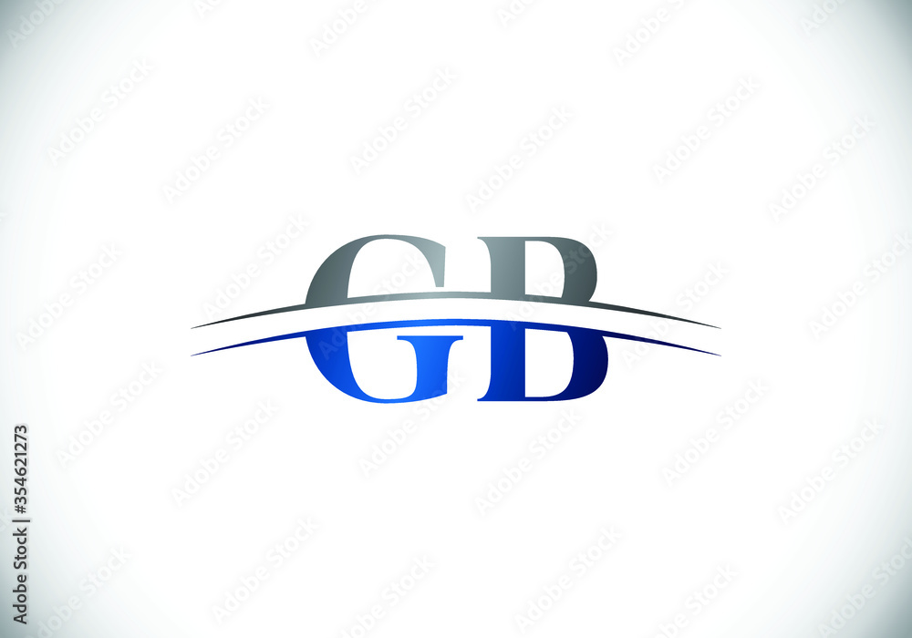 Naklejka premium Initial Monogram Letter GB Logo Design Vector Template. GB Letter Logo Design 