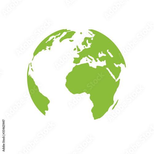 Hand drawn vector card with globe. Save the World, save the Planet concept. Vector modern template with Earth isolated on white background. Vector illustration. World map vector illustration