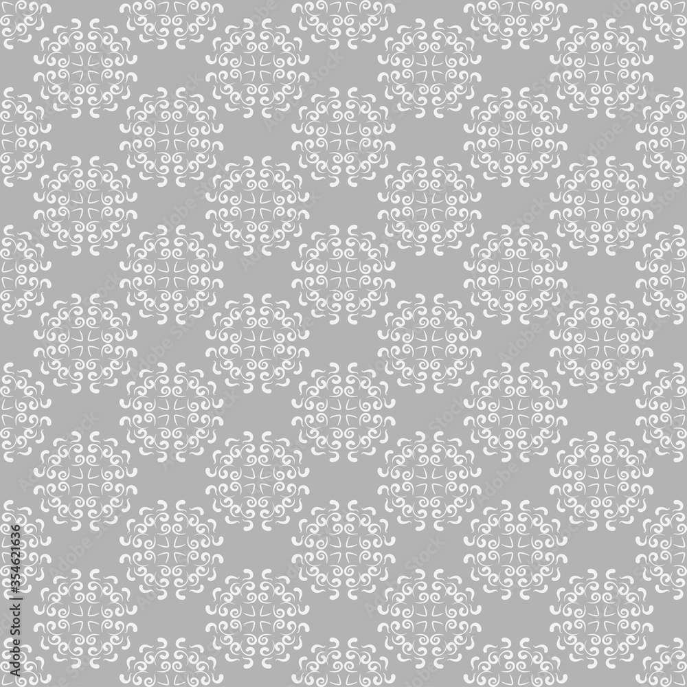 Gray background, vintage pattern, seamless wallpaper, vector image