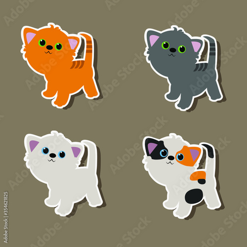 set of cats in different colors