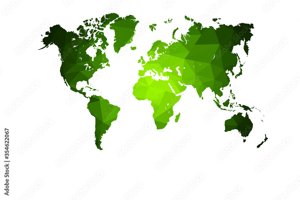 world map with low poly gradient style isolated with white background.