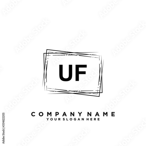 Canvas Print UF Initial logo template vector