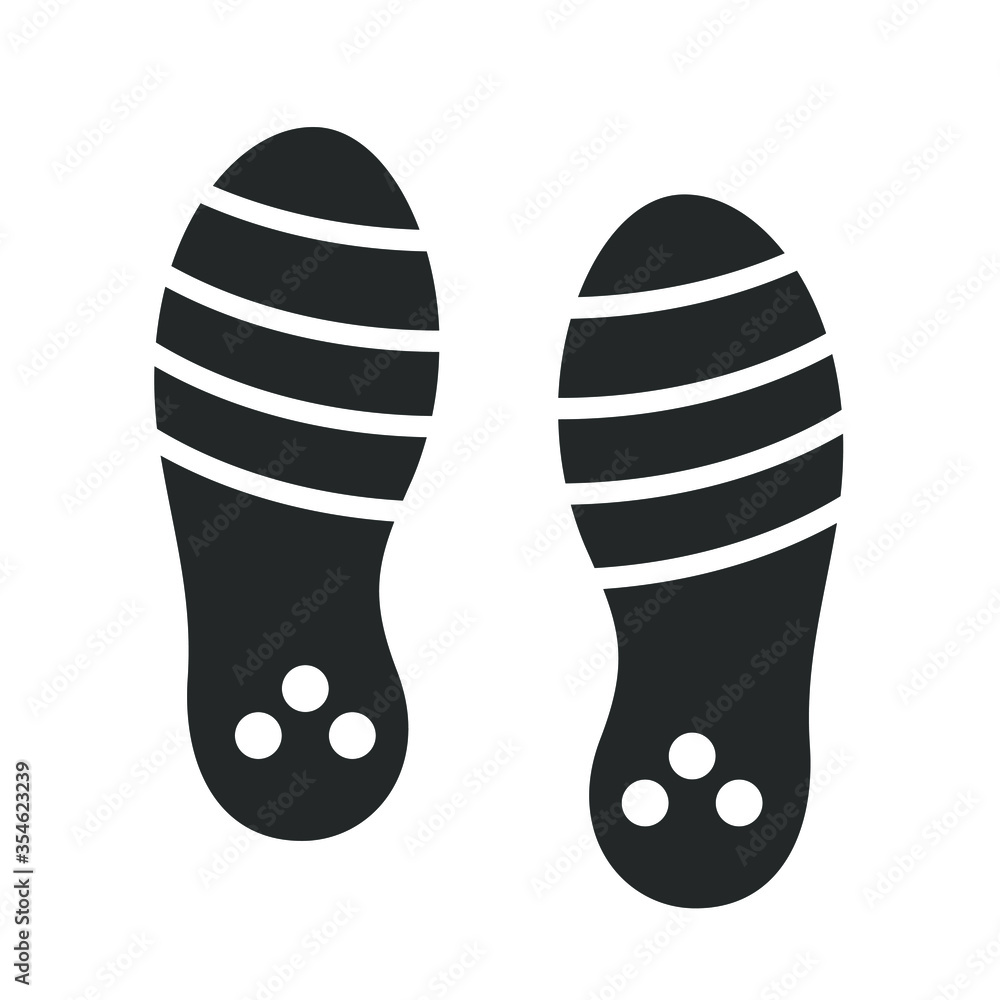 Footwear black print isolated on white background. Vector Footwear black print isolated on white background. Vector
