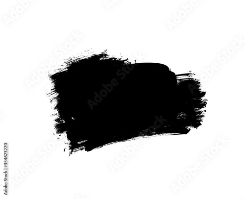 Vector black paint  ink brush stroke or shape. Dirty grunge design element  box or background for text.