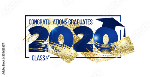 vector illustration of a graduating class of 2020. graphics elements for t-shirts, and the idea for the sign or badge