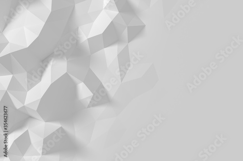 Abstract white polygonal background.