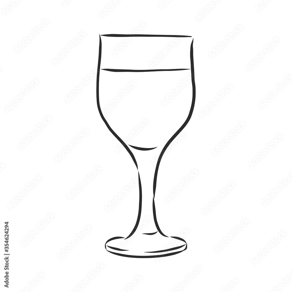 wine glass isolated. Hand drawn sketch of Claret for restaurant, bar, cafe menu design. a glass of wine, vector sketch illustration wine glass isolated. Hand drawn sketch of Claret for restaurant, bar, cafe menu design. a glass of wine, vector sketch illustration