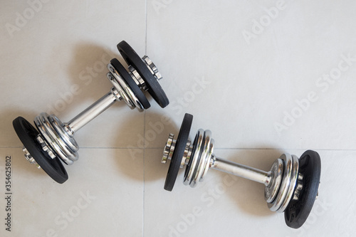 Gym bell weights, fitness concepts