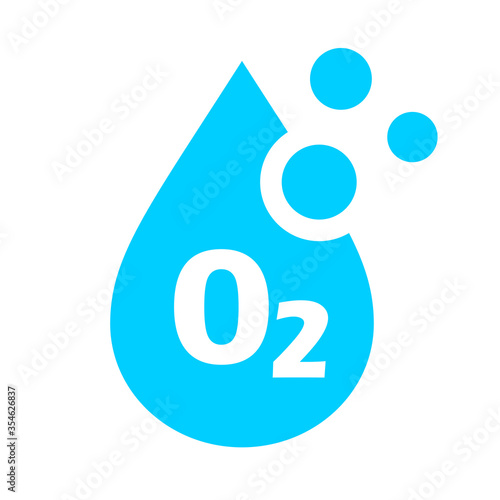 Oxygen vector icon with water drop