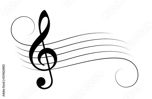 Blank music staff vector cartoon