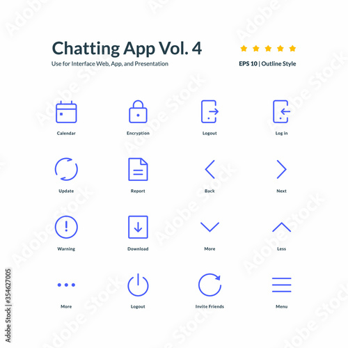 chat icon set interface app part 4 vector graphic design illustration