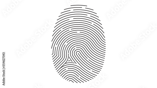 Fingerprint icon. Identification. Vector illustration.