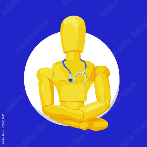 Puppet in the image of a doctor. Picture for avatar, application or web site.