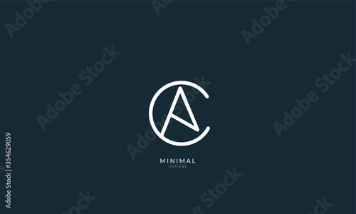 Alphabet letter icon logo CA or AC photo