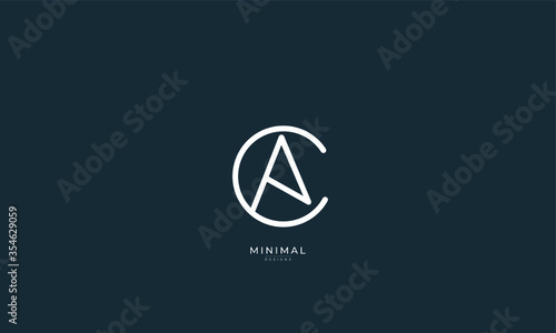Alphabet letter icon logo CA or AC